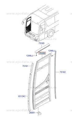 Cánh cửa xe khách Universe 751008D100