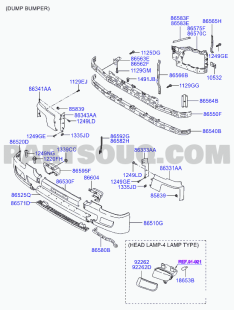 Xuong can tren xe tai Hyundai 15 tan 865507C000